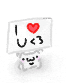 a sign that says i love u < 3