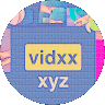 a blue circle with the word vidxx xyz on it