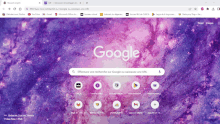 a google page with a purple background