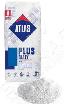 a bag of atlas plus bialy is next to a pile of white powder