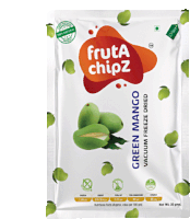 a bag of green mango vacuum freeze dried fruta chipz