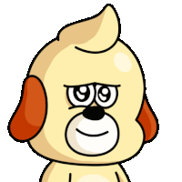 a cartoon dog is waving his hand and making a funny face