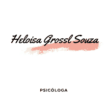 a logo for heloisa grossl souza shows a pink brush stroke