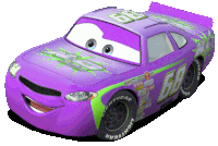 a purple car with the number 68 on it