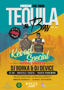 a poster for reede 05 mai tequila and bass vol 02