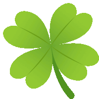 a green four leaf clover with a black stem