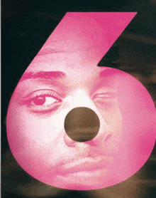 a picture of a man 's face with the number 6 behind it