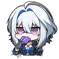 a cartoon drawing of a girl eating a purple popsicle