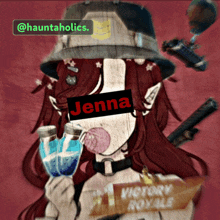 a drawing of a girl with the name jenna on it