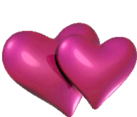 two pink hearts on a white background