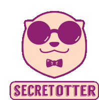 an otter wearing sunglasses and a bow tie with the words secretotter underneath it