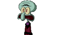 squidward from spongebob squarepants is dancing in a pixel art style