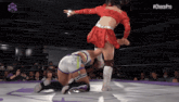 two women are wrestling in a ring with #chocopro written on the bottom