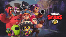 a group of brawl stars characters standing together