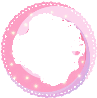 a pink and purple circle with hearts and stars on it