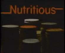 a row of jars with the word nutritious on the top