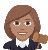 an illustration of a female judge with a gavel