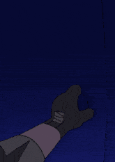 a cartoon drawing of a hand holding a blue ball