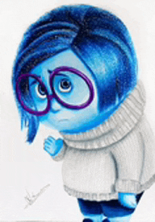 a drawing of sadness from inside out