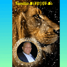 a picture of a lion with the name familia written on the top