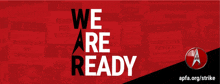 a red banner that says we are ready