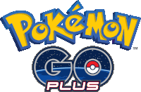 a logo for pokemon go plus with a pokemon in the center