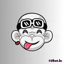 a cartoon monkey wearing sunglasses and sticking out his tongue