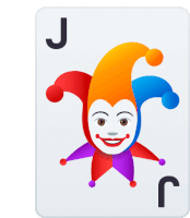 a joker playing card with a smiling face