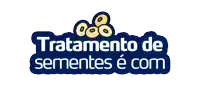 a blue and white logo that says tratamento de sementes e com