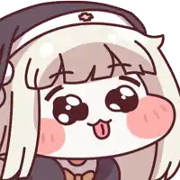 a cartoon drawing of a girl with a flower on her head sticking her tongue out