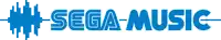 a blue logo for sega music with a sound wave in the middle