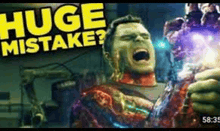 a man in a superhero costume is screaming and holding a purple object in his hand .