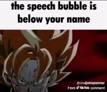 a speech bubble is below your name with a picture of a cartoon character