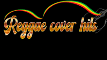 a logo for reggae cover hits with a rainbow in the background