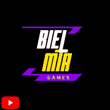 a logo for biel mia games with a youtube icon