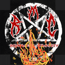 a drawing of a pentagram with the words rock metal community