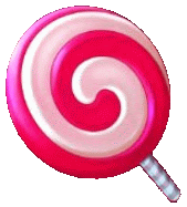 a pink and white swirl lollipop on a stick