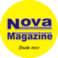 a yellow circle that says nova magazine desde 2002 on it