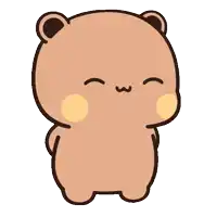 a cartoon drawing of a teddy bear with its eyes closed and a smiley face
