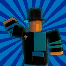 a cartoon character wearing a top hat and a black shirt