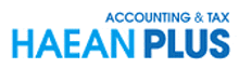 a blue logo for haean plus accounting & tax