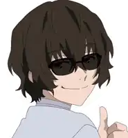 a drawing of a boy wearing sunglasses and giving a thumbs up