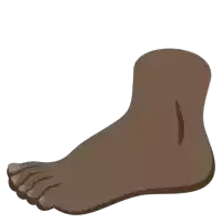 a cartoon illustration of a black foot with a white background