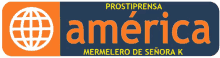 a logo for prostiprensa america mermelero de señora k.