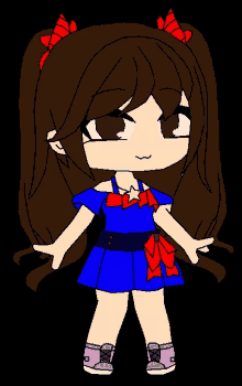 a drawing of a girl in a blue dress with a star on her chest