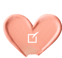 a brush stroke in the shape of a heart with a check mark