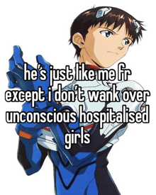 a picture of a boy in a blue suit that says he 's just like me