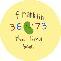 a sticker that says franklin 36 73 the lima bean on it