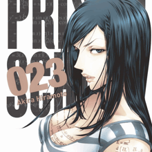 a girl with long black hair is on the cover of prison school