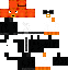 a minecraft skin of a fox with a pumpkin on its head